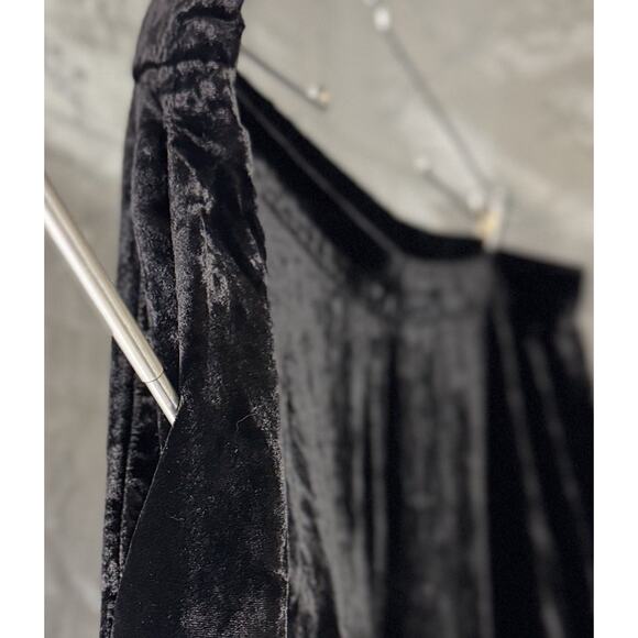 Eileen Fisher XL Black Velvet Wide Leg Pant Luxury Holiday Comfort Stretch Lined - Picture 3 of 7